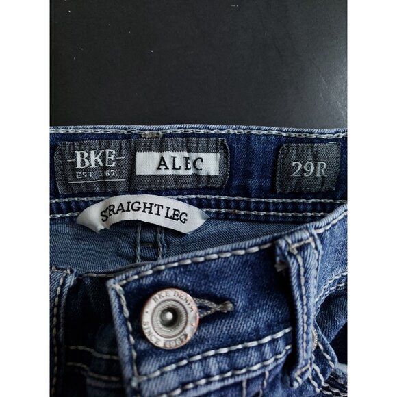 BKE Alec Straight Leg Jeans Mens Size 29R Medium Wash Denim Stretch - Picture 8 of 11